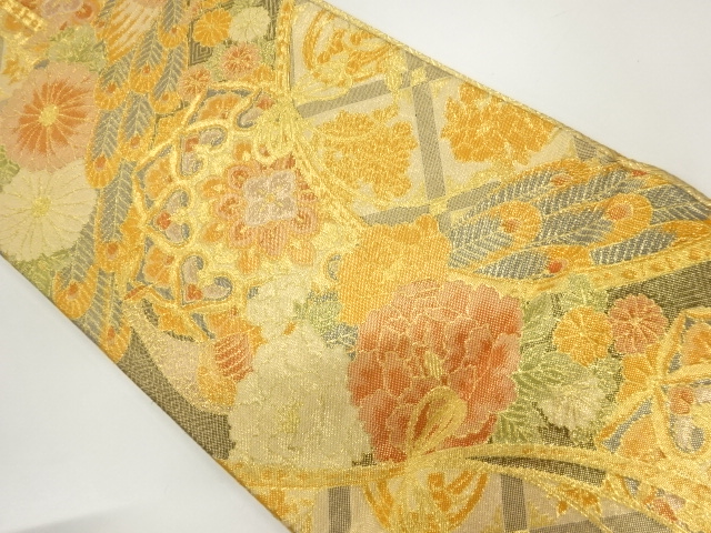 JAPANESE FUKURO OBI / WOVEN FLOWER CREST